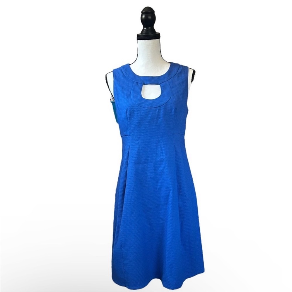 Nanette Lepore Spice Of Life Blue Fit & Flare Keyhole Dress Mod Retro Size 8 NWT